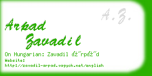 arpad zavadil business card